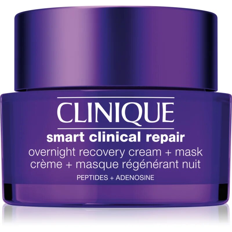 Clinique Smart Clinical™ Repair Overnight Recovery Cream + Mask nočna vlažilna maska in krema za regeneracijo in obnovo kože obraza 50 ml