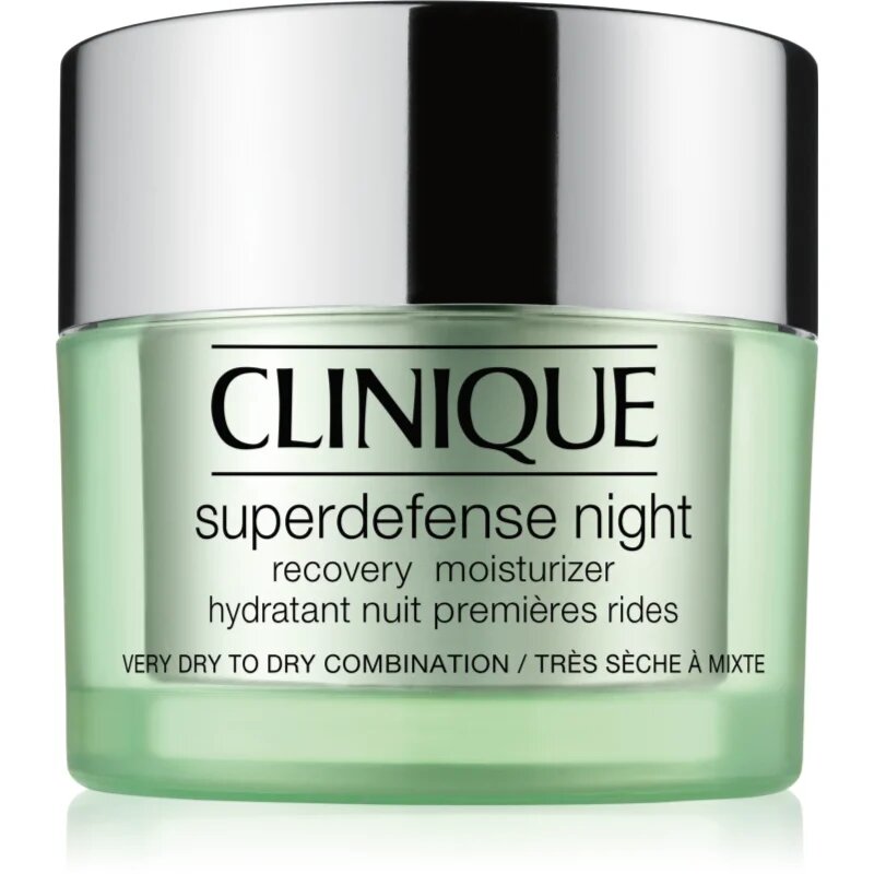 Clinique Superdefense™ Night Recovery Moisturizer nočna vlažilna krema proti prvim znakom staranja kože 50 ml