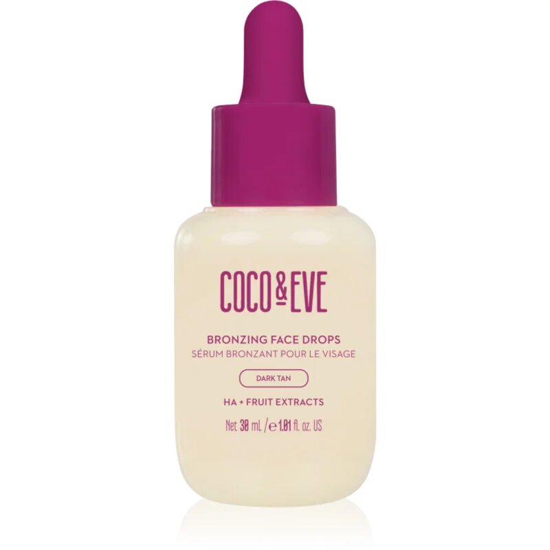 Coco & Eve Sunny Honey Bronzing Face Drops samoporjavitvene kapljice za obraz Dark Tan (new) 30 ml