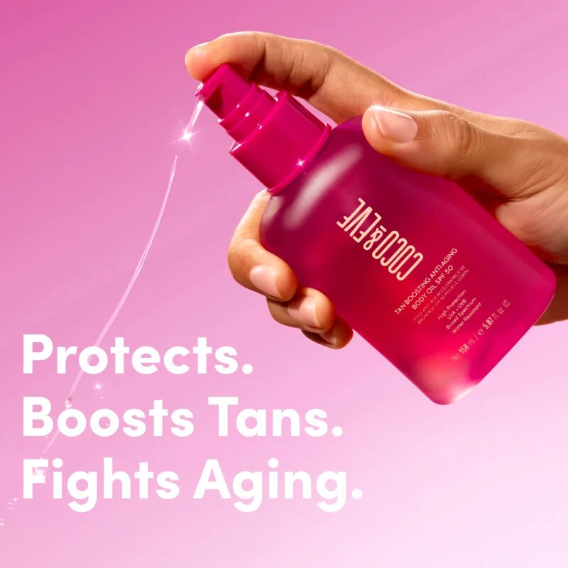 Coco & Eve Sunny Honey Tan Boosting Anti-Aging Body Oil SPF 50 zaščitno olje za pospešitev porjavelosti proti staranju kože SPF 50 150 ml