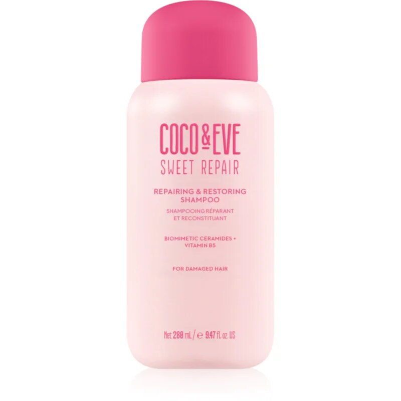 Coco & Eve Sweet Repair Repairing & Restoring Shampoo intenzivno regeneracijski šampon za poškodovane in barvane lase 280 ml