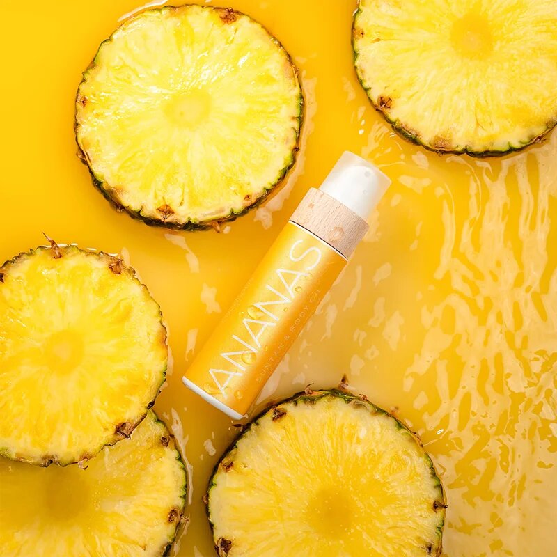 COCOSOLIS ANANAS negovalno olje za sončenje brez zaščitnega faktorja z vonjem Pineapple & Vanilla 110 ml