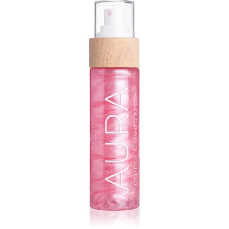 COCOSOLIS AURA Peptide Shimmer Spray vlažilno pršilo s posvetlitvenim učinkom z vonjem Strawberry Cheesecake 100 ml