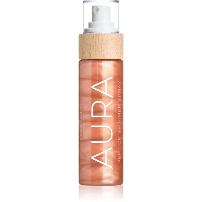 COCOSOLIS Peptide Shimmer Spray NUDE vlažilno pršilo s posvetlitvenim učinkom z vonjem Raspberry 100 ml