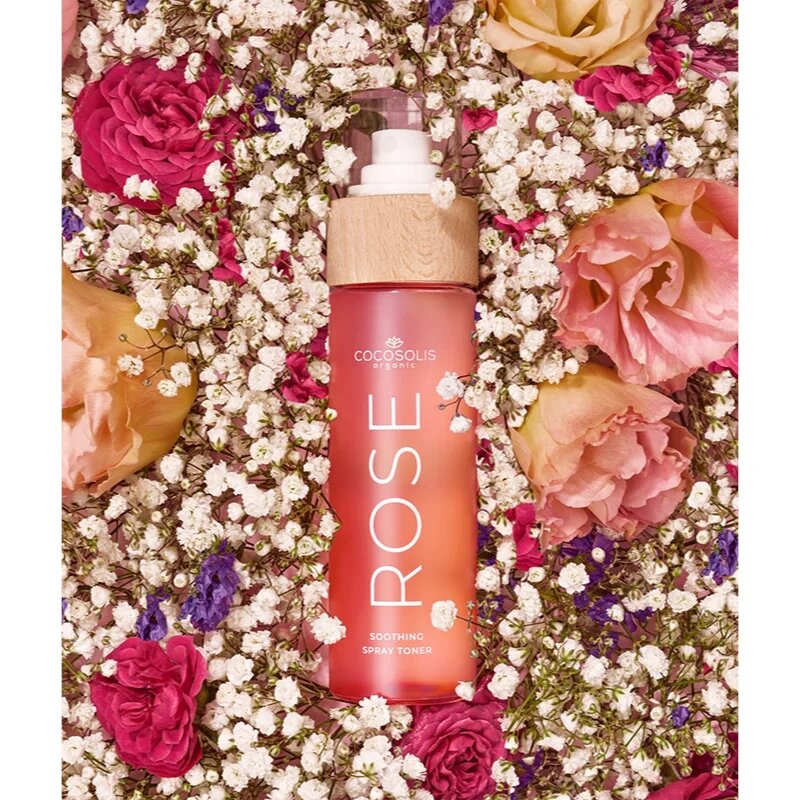 COCOSOLIS ROSE Soothing Spray Toner pomirjajoči tonik za občutljivo kožo 100 ml