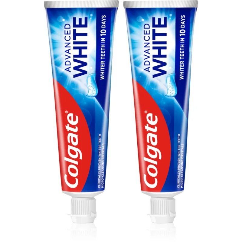 Colgate Advanced White belilna zobna pasta proti madežem na zobni sklenini 2x75 ml