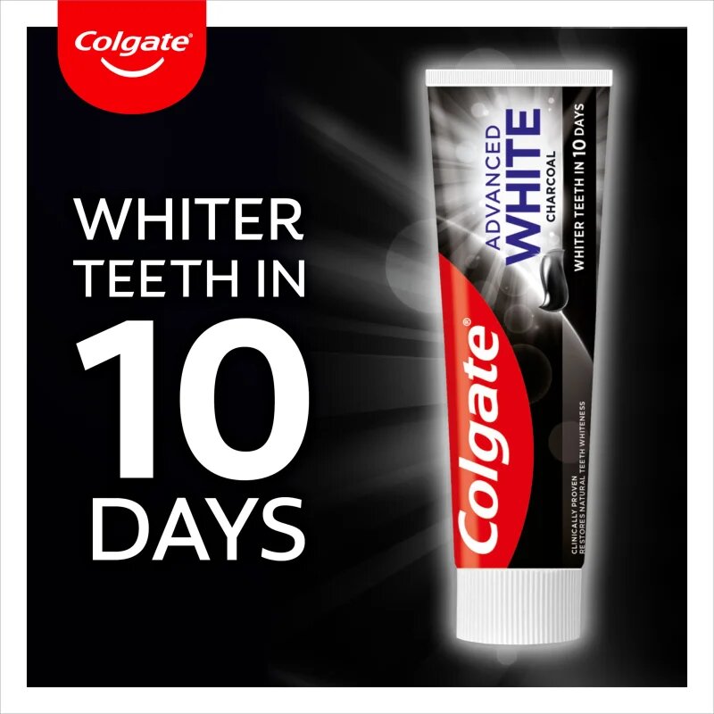 Colgate Advanced White Charcoal belilna zobna pasta z aktivnim ogljem 75 ml