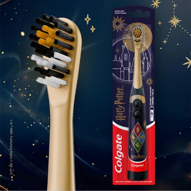 Colgate Harry Potter baterijska zobna ščetka za otroke ekstra soft Silver 1 kos