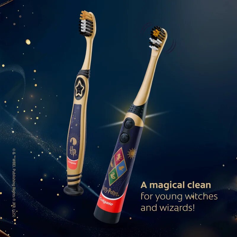 Colgate Harry Potter baterijska zobna ščetka za otroke ekstra soft Silver 1 kos