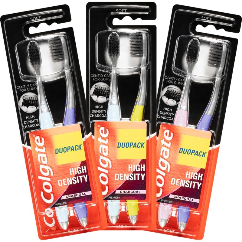 Colgate High Density Charcoal zobna ščetka soft 2 kos