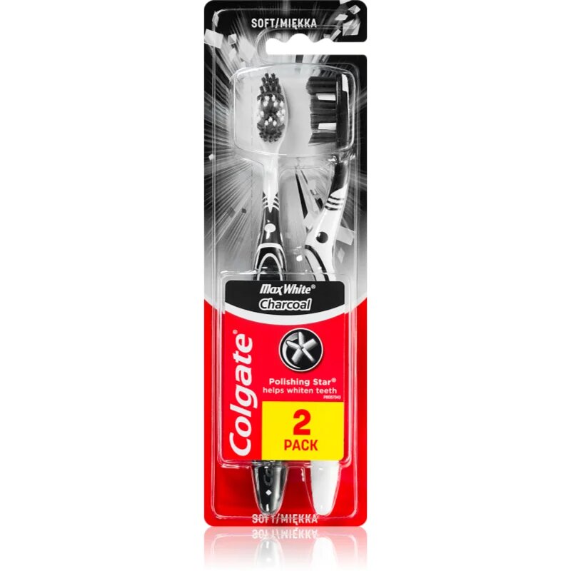 Colgate Max White Charcoal zobna ščetka soft 2 kos