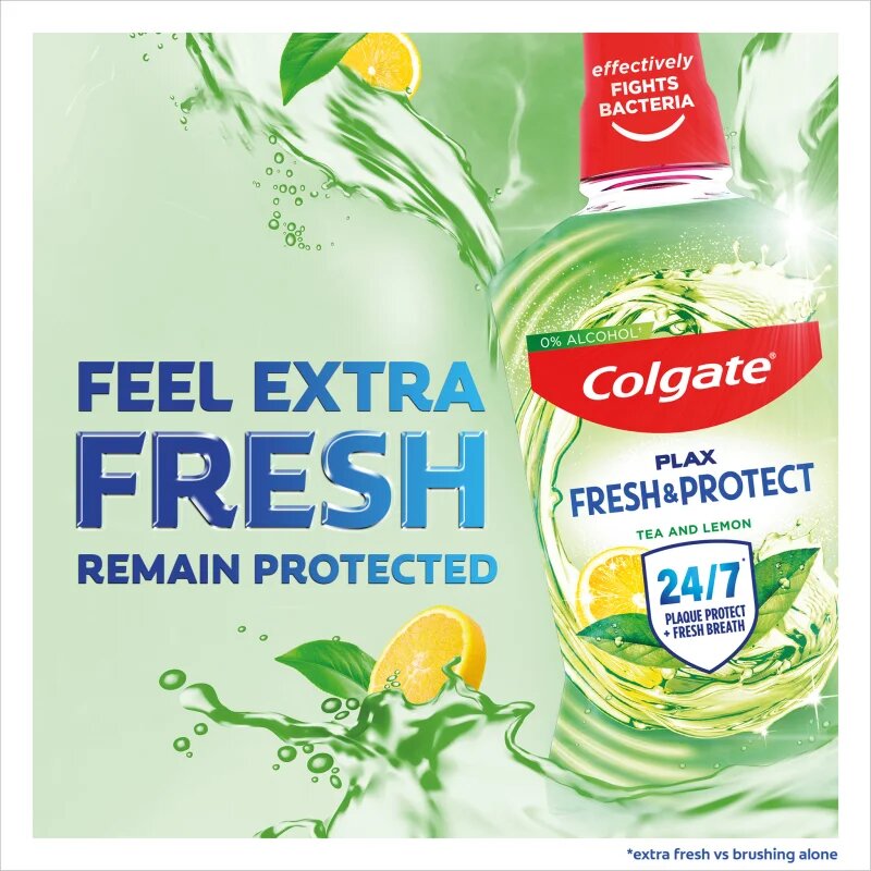 Colgate Plax Tea & Lemon ustna voda proti zobnim oblogam 500 ml