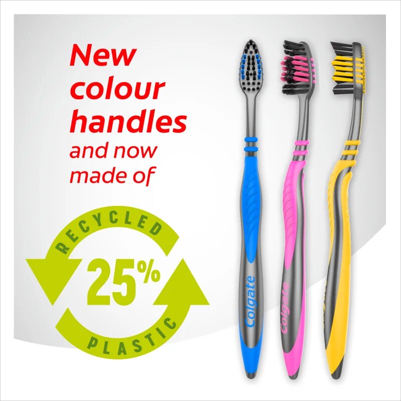 Colgate Zig Zag Charcoal zobne ščetke medium 3 kos