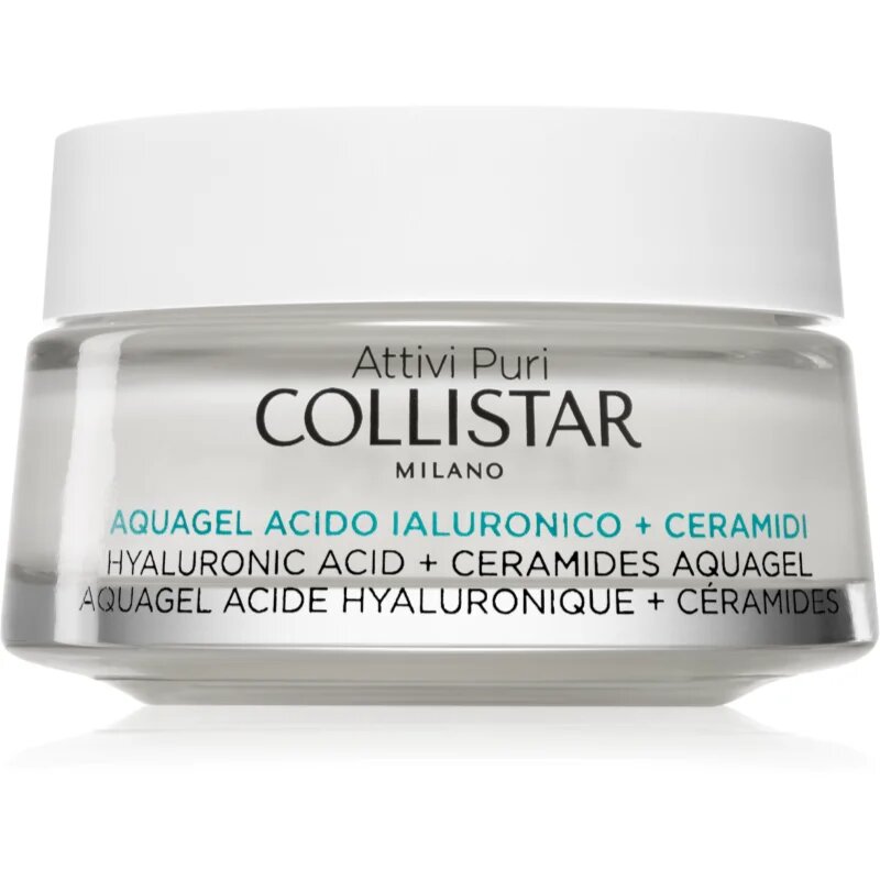 Collistar Attivi Puri Hyaluronic Acid + Ceramides Aquagel vlažilna gel krema s posvetlitvenim učinkom s hialuronsko kislino 50 ml