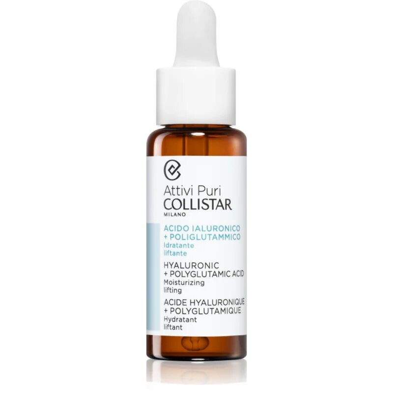 Collistar Attivi Puri Hyaluronic + Polyglutamic Acid Serum lifting serum za obraz s hialuronsko kislino 30 ml