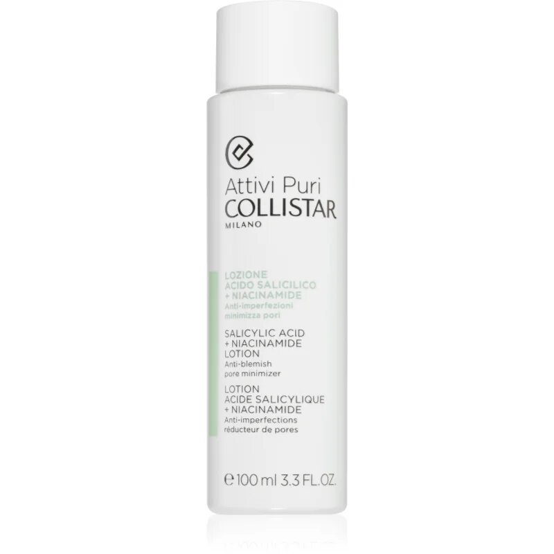 Collistar Attivi Puri Salicylic Acid + Niacinamide tonik za obraz za zmanjšanje por 100 ml