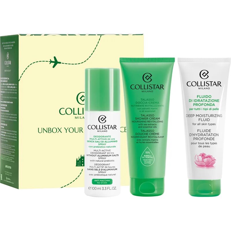 Collistar Deep Moisturizing Fluid Travel Kit Potovalni set za dehidrirano suho kožo