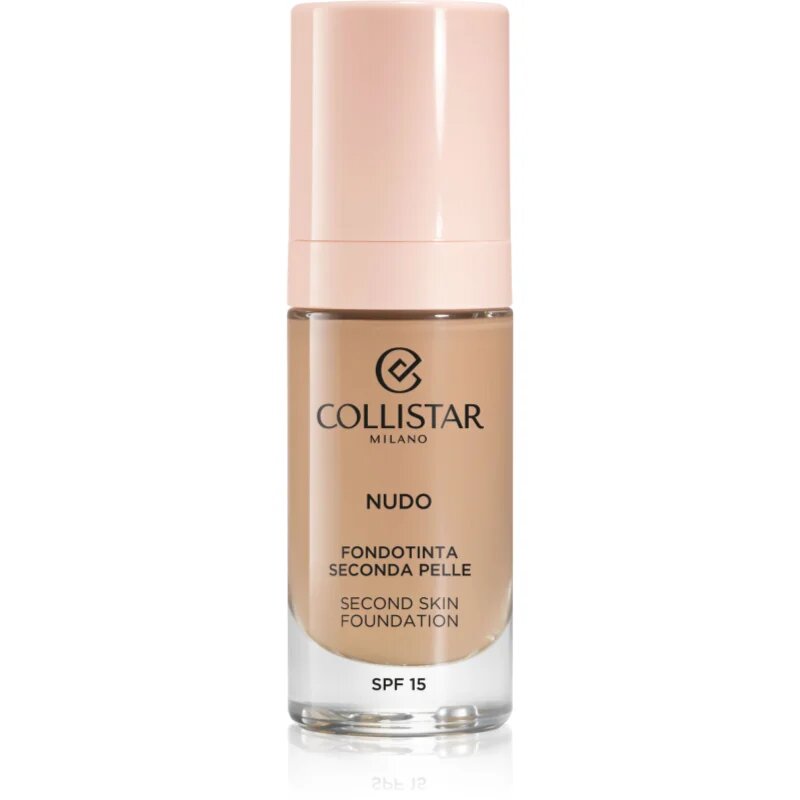 Collistar NUDO Second Skin Foundation SPF 15 posvetlitveni vlažilni tekoči puder z gladilnim učinkom odtenek 3R Naturale Rosato 30 ml