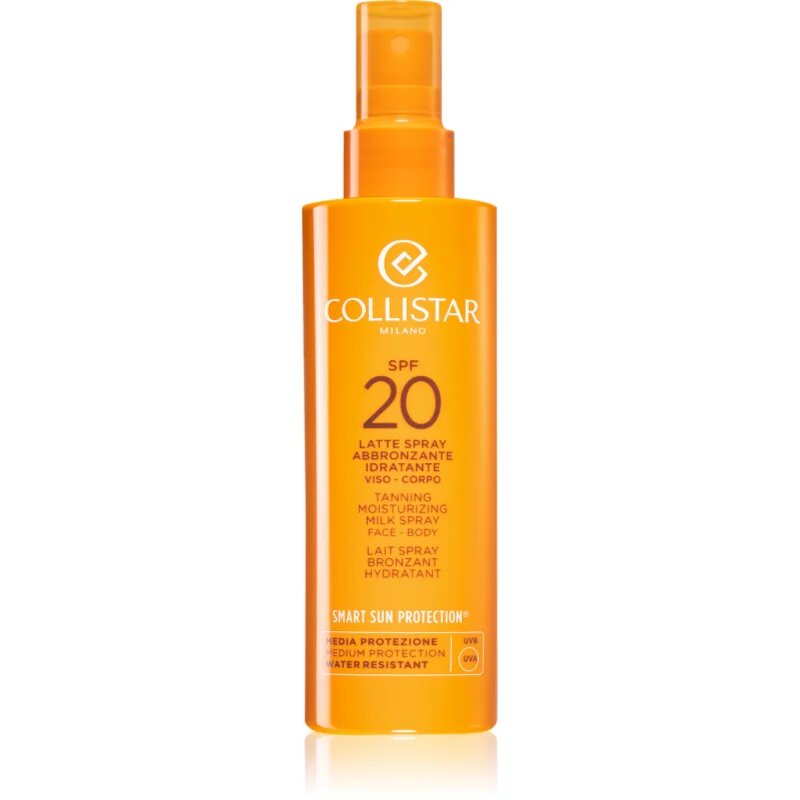 Collistar Smart Sun Protection Tanning Moisturizing Milk Spray SPF 20 zaščitni losjon v pršilu SPF 20 200 ml