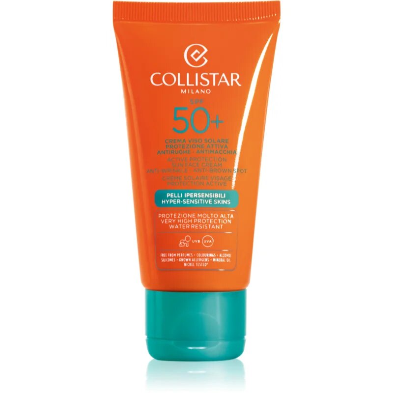 Collistar Special Perfect Tan Active Protection Sun Face Cream krema proti gubam za sončenje SPF 50+ 50 ml