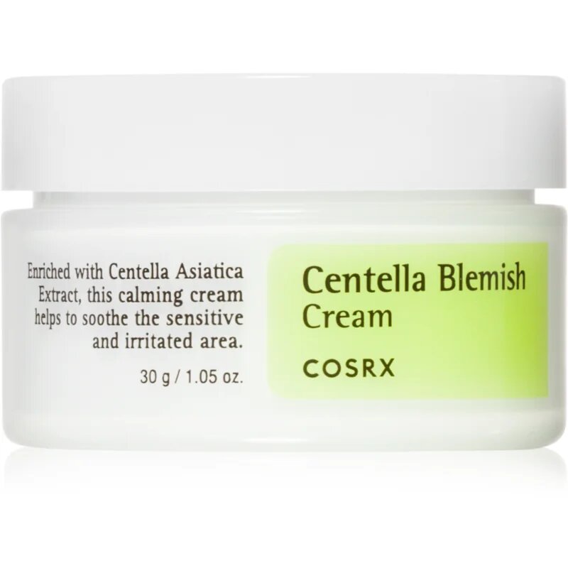 Cosrx Centella Blemish Cream vlažilna pomirjajoča krema proti rdečici na obrazu 30 ml
