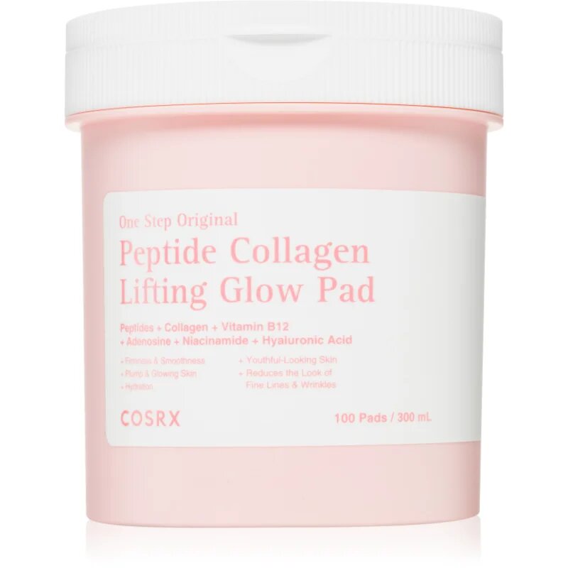 Cosrx One Step Original Peptide Collagen Lifting Glow Pad tonizirajoče blazinice za učvrstitev in lifting obraza 100 kos