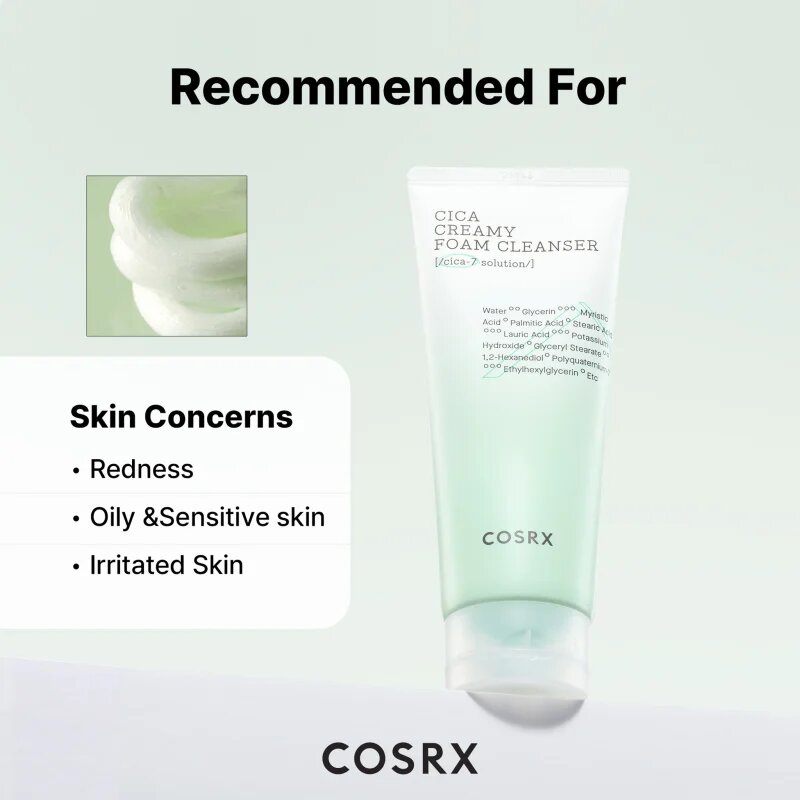 Cosrx Pure Fit Cica Creamy Foam Cleanser čistilna pena za mastno kožo 150 ml