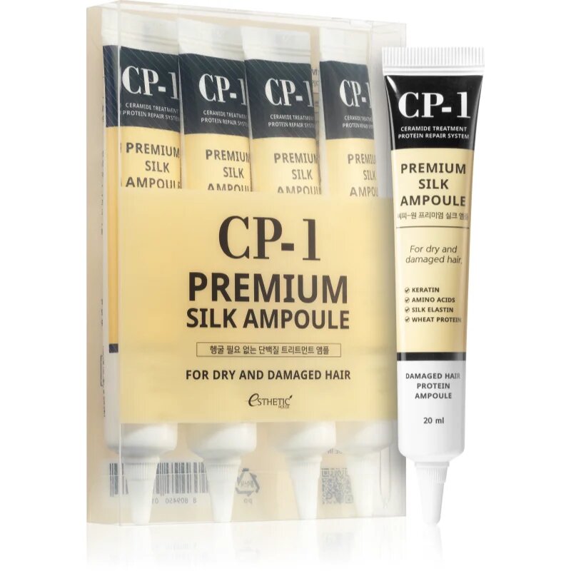 CP-1 Premium Silk regeneracijska nega brez spiranja za suhe in poškodovane lase 4x20 ml
