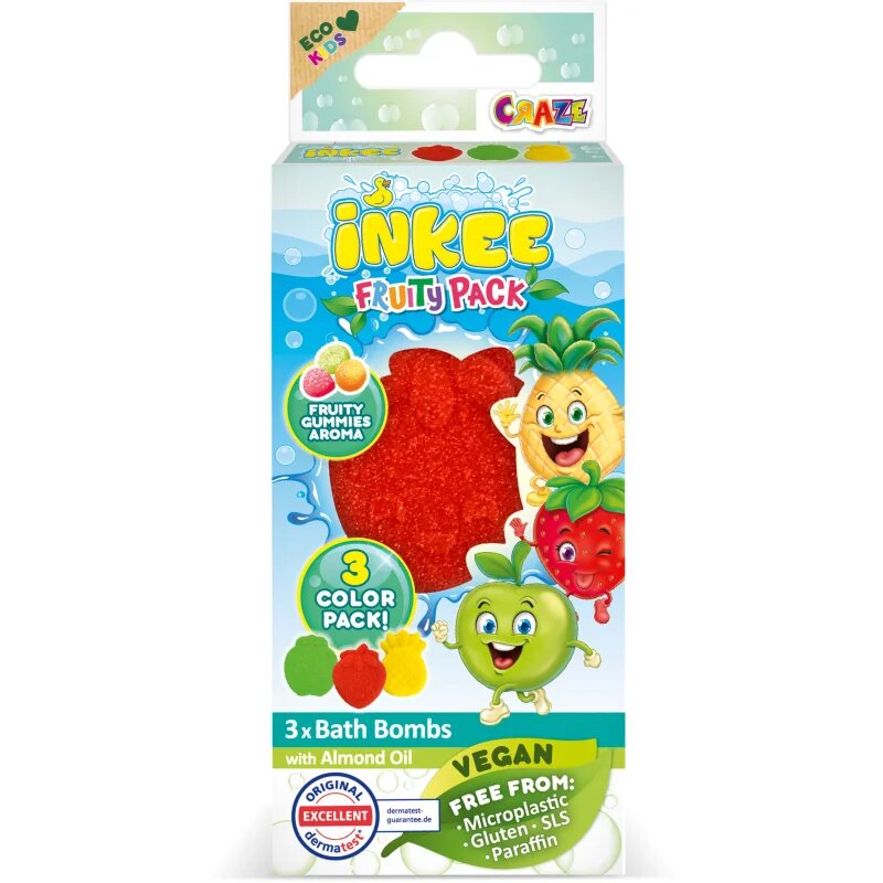 Craze INKEE Fruity Pack kroglica za kopel za otroke 3x15 g