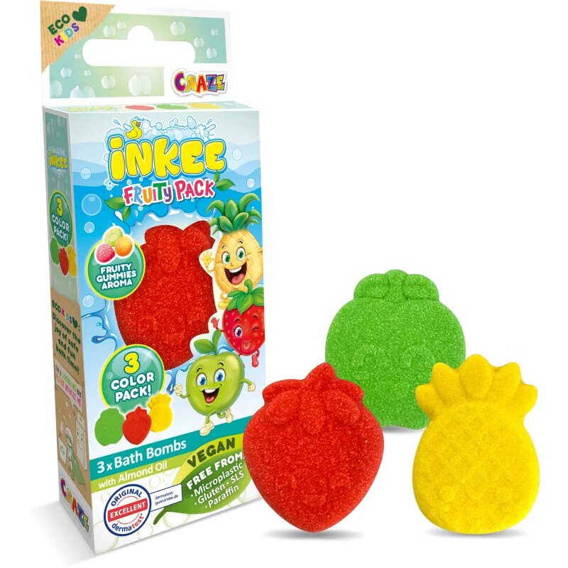 Craze INKEE Fruity Pack kroglica za kopel za otroke 3x15 g