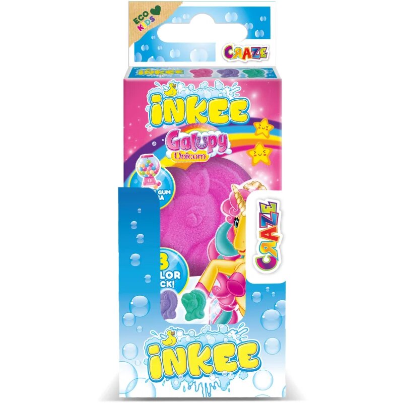 Craze INKEE Galupy Unicorn kroglica za kopel za otroke 3x15 g