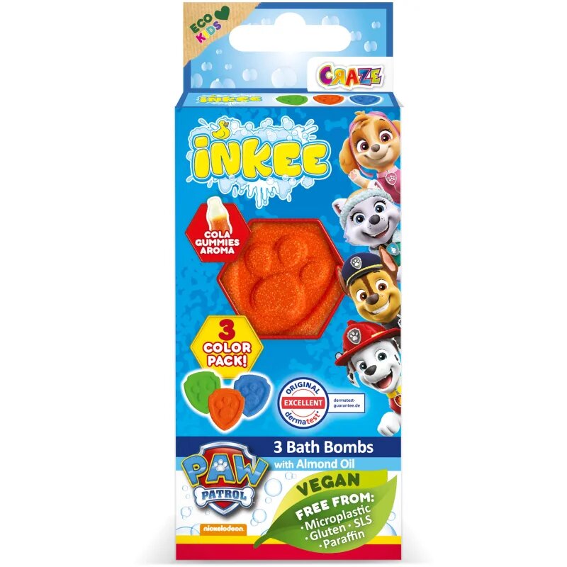 Craze INKEE Paw Patrol kroglica za kopel za otroke 3x15 g