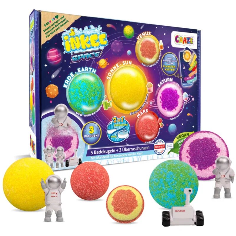 Craze Space Gift Box šumeče kroglice za kopel v darilnem pakiranju