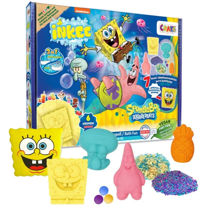 Craze SpongeBob Gift Box šumeče kroglice za kopel v darilnem pakiranju
