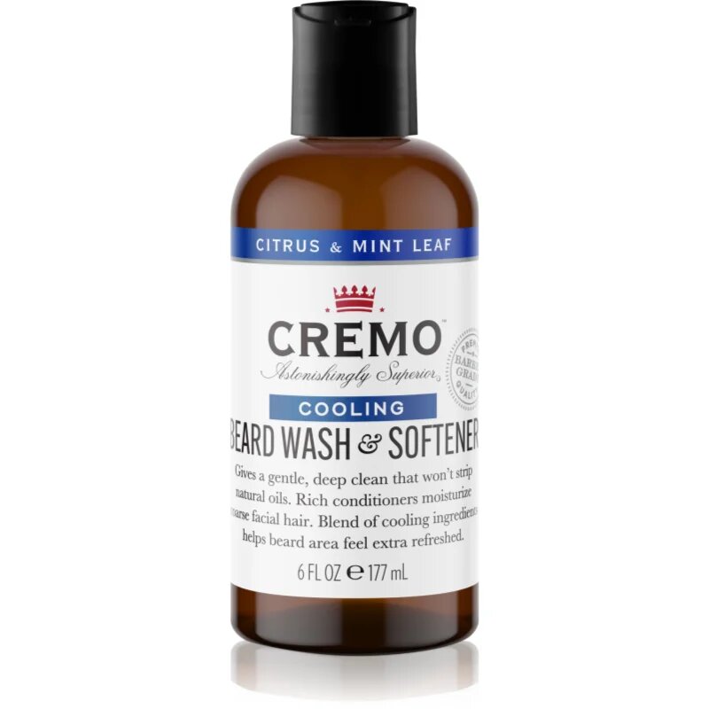 Cremo 2 in 1 Beard Wash & Softener šampon za brado za moške Citrus & Mint Leaf 177 ml