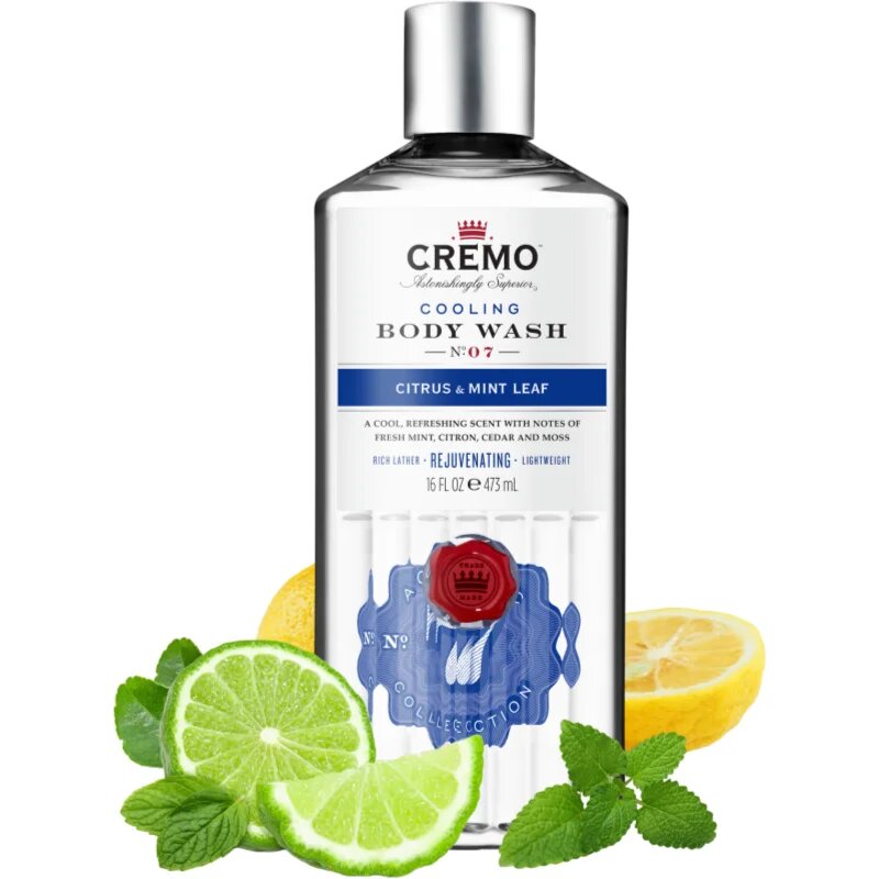 Cremo Cooling Body Wash Citrus & Mint Leaf vlažilen gel za prhanje 473 ml