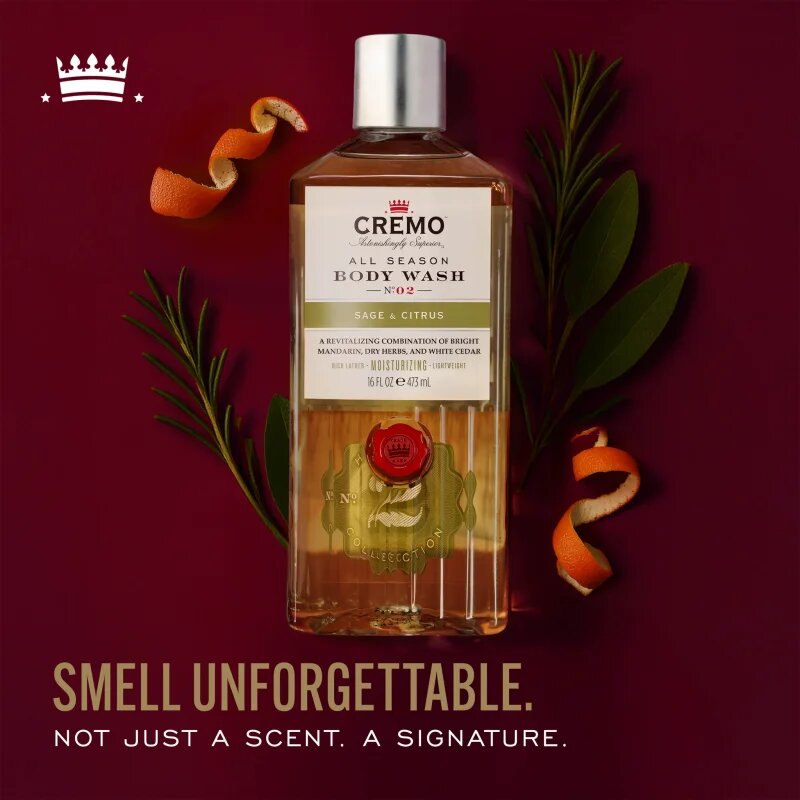 Cremo Sage & Citrus Body Wash čistilni gel za prhanje za moške 475 ml