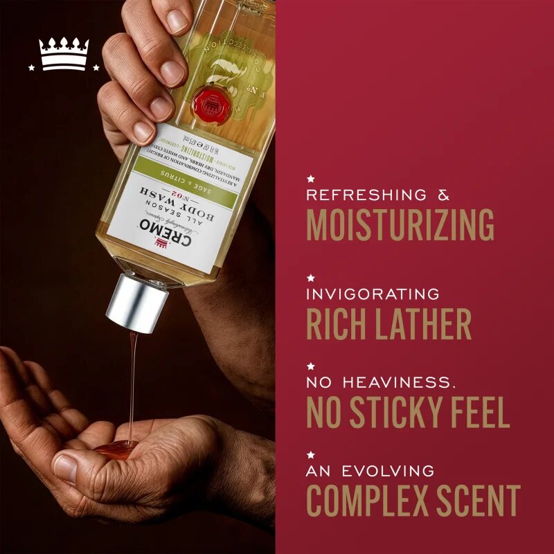 Cremo Sage & Citrus Body Wash čistilni gel za prhanje za moške 475 ml
