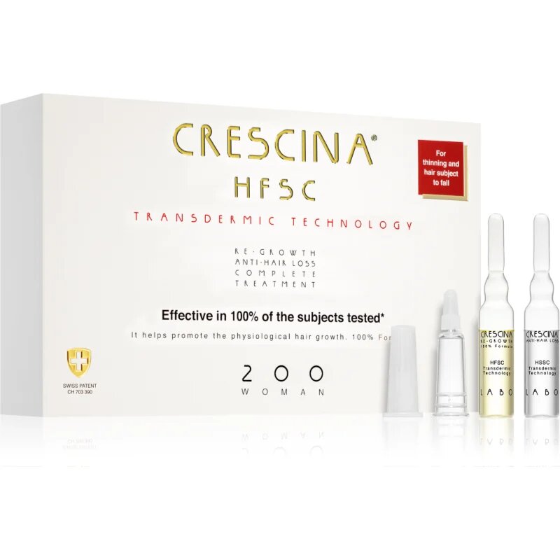 Crescina Transdermic 200 Re-Growth and Anti-Hair Loss nega za spodbujanje rasti in proti izpadanju las za ženske 20x35 ml