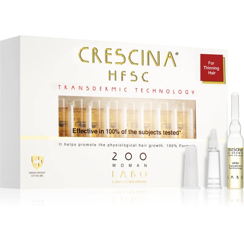 Crescina Transdermic 200 Re-Growth nega za spodbujanje rasti in proti izpadanju las za ženske 20x3.5 ml
