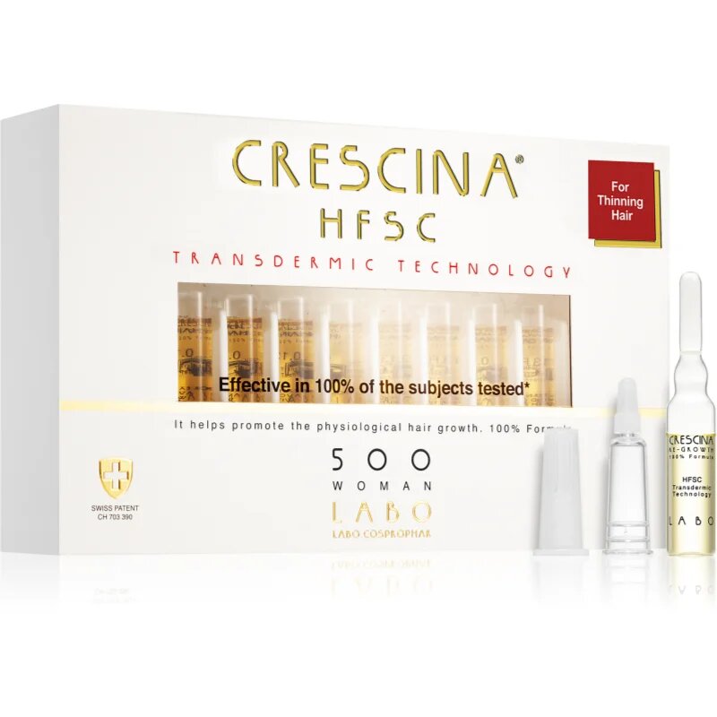 Crescina Transdermic 500 Re-Growth nega za spodbujanje rasti in proti izpadanju las za ženske 20x35 ml