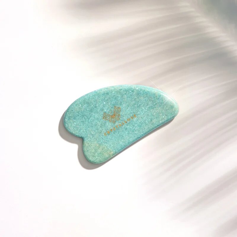 Crystallove Amazonite Gua Sha pripomoček za masažo 1 kos