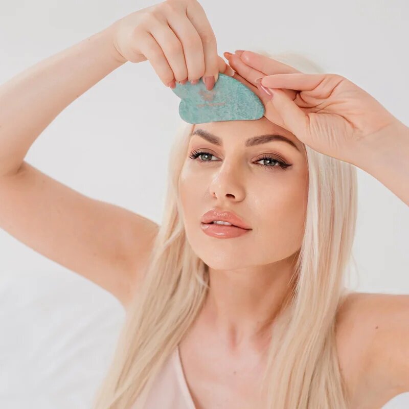 Crystallove Amazonite Gua Sha pripomoček za masažo 1 kos
