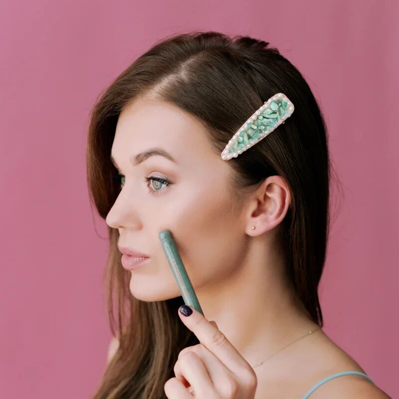 Crystallove Amazonite Hair Clip sponka za lase 1 kos