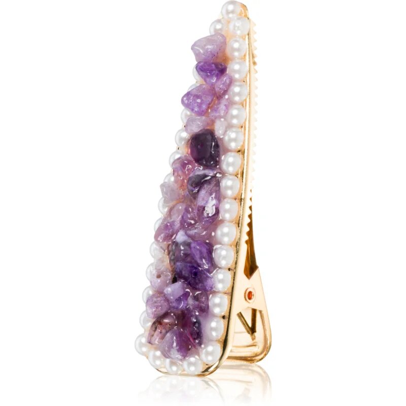 Crystallove Amethyst Hair Clip sponka za lase 1 kos