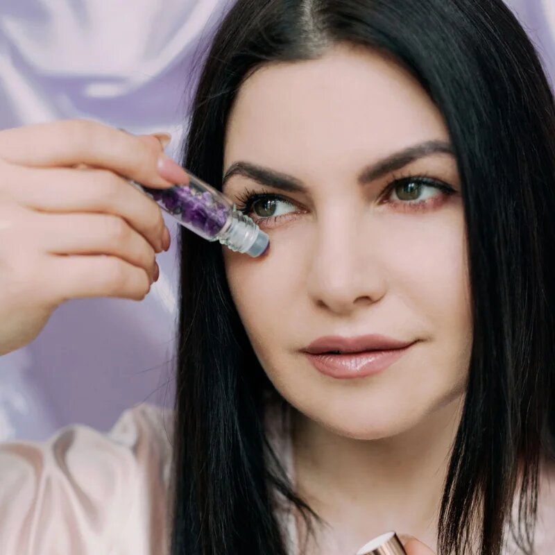Crystallove Amethyst Oil Bottle roll-on s kristali polnilni 10 ml