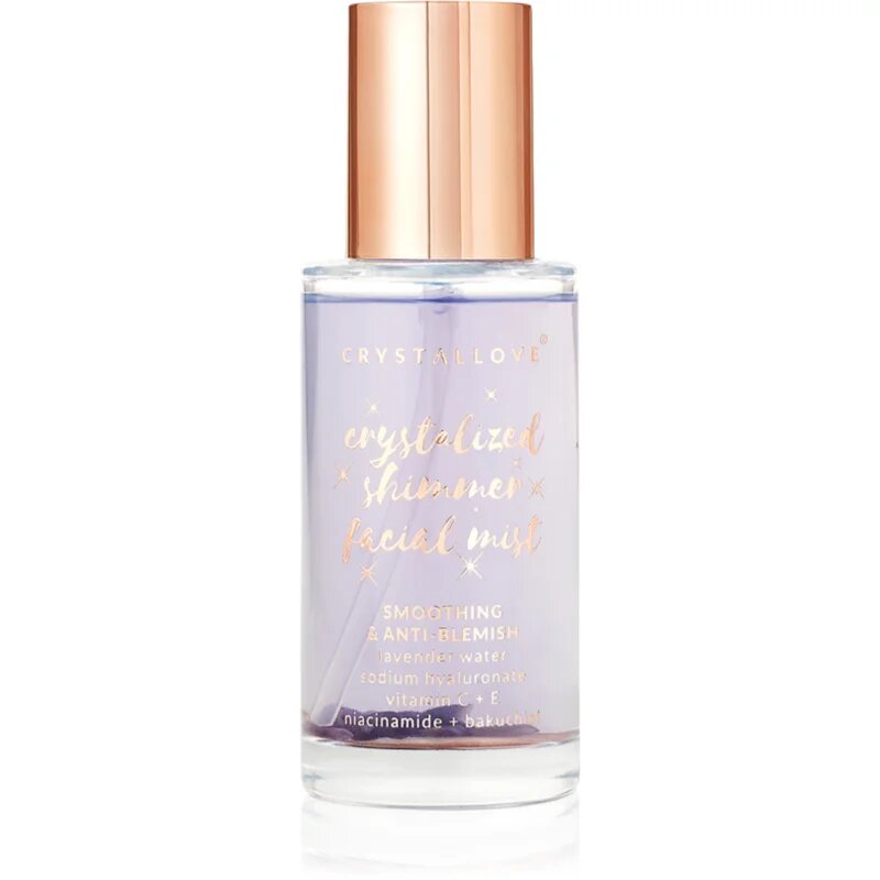 Crystallove Amethyst Shimmer Facial Mist meglica za obraz za pomiritev kože 100 ml