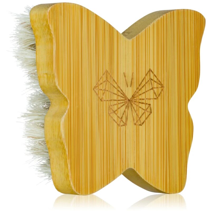 Crystallove Bamboo Butterfly Agave Face Brush Travel Size masažna krtača za obraz in dekolte 1 kos
