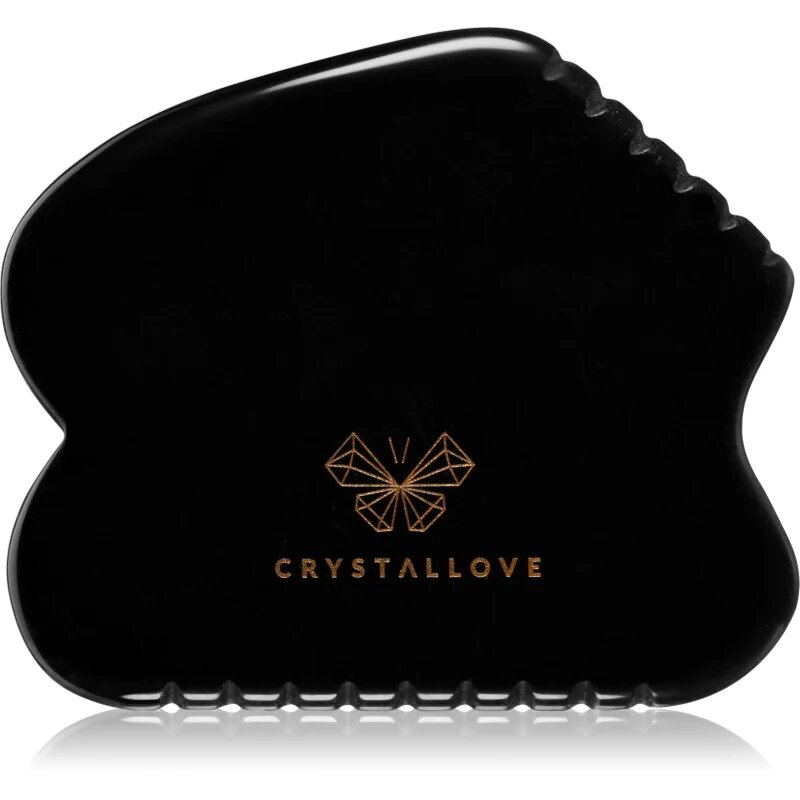 Crystallove Black Obsidian Contour Gua Sha pripomoček za masažo 1 kos