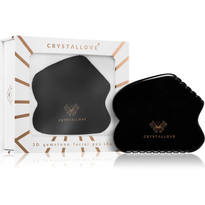 Crystallove Black Obsidian Contour Gua Sha pripomoček za masažo 1 kos